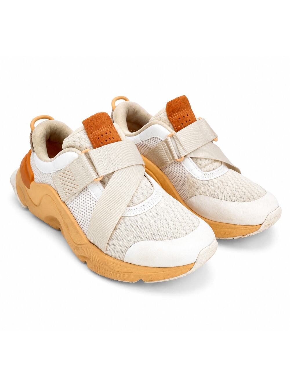 Sorel Kinetic RNEGD Sneakers Womens 8.5 White Orange Slip On Strap Athletic Shoe